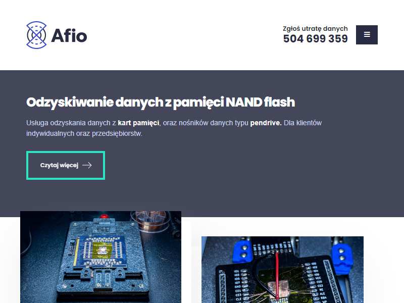 Afio: profesjonalne odzyskiwanie ważnych informacji z pamięci i z NAND flash 